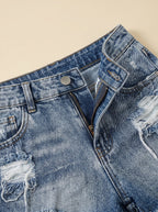 Women Shorts High Waist Distressed Denim Casual Fit - Evergreen Outfits - Women Shorts
