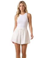 Women Shorts Plus Size Flowy Wide Leg Elastic Waist - Evergreen Outfits - Women Shorts
