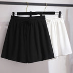 Women Shorts Plus Size Flowy Wide Leg Elastic Waist - Evergreen Outfits - Women Shorts