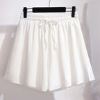 Women Shorts Plus Size Flowy Wide Leg Elastic Waist - Evergreen Outfits - Women Shorts