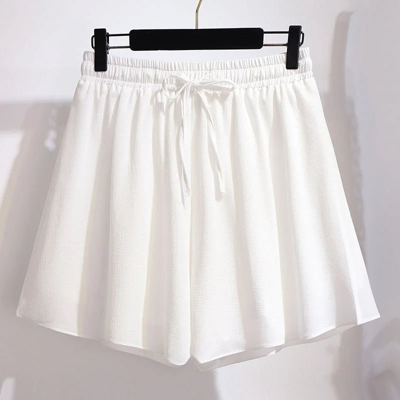 Women Shorts Plus Size Flowy Wide Leg Elastic Waist - Evergreen Outfits - Women Shorts