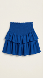 Women Skirt High Waist Mini Ruffled Smocked Waistband - Evergreen Outfits - Women Skirt