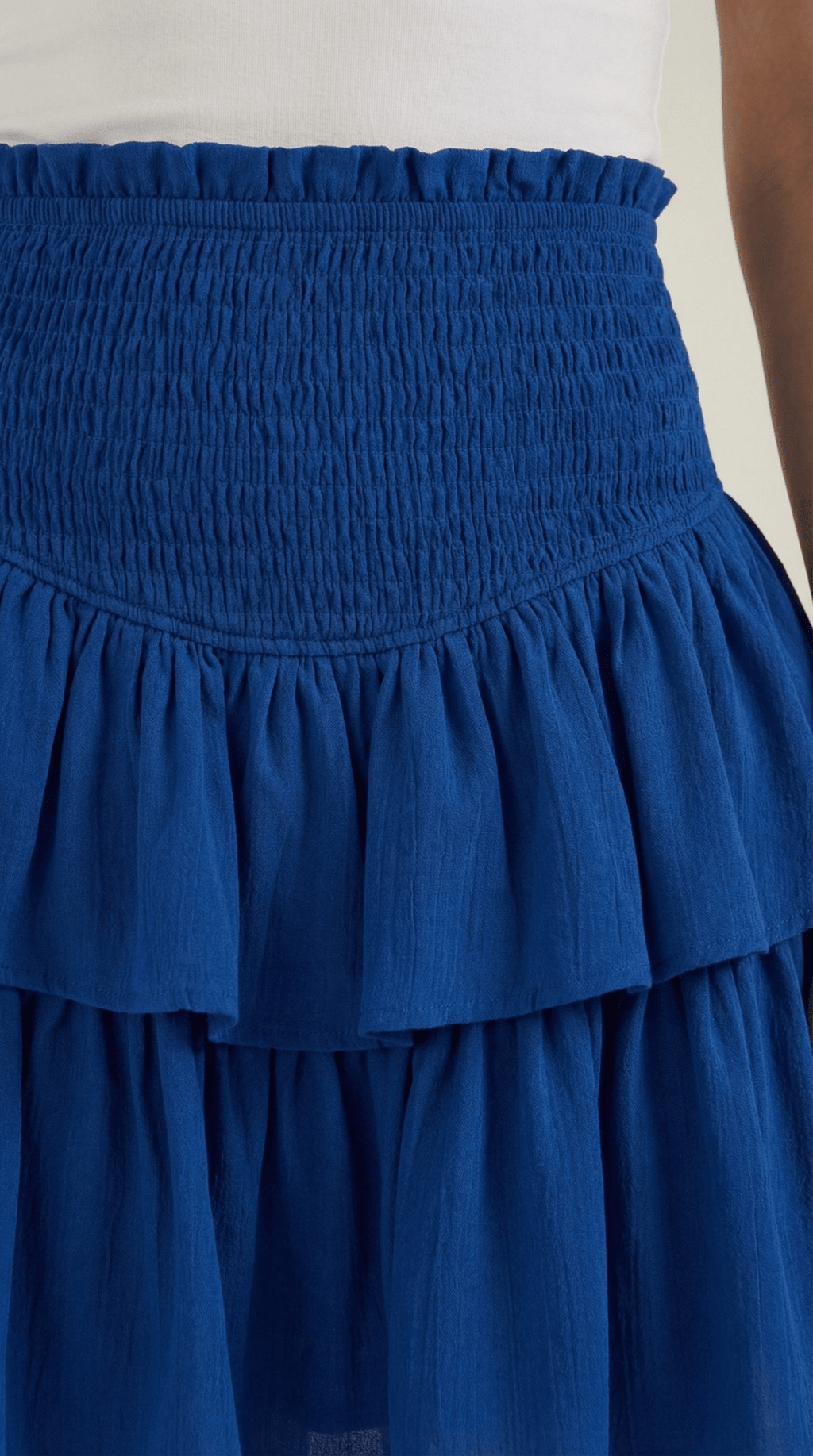 Women Skirt High Waist Mini Ruffled Smocked Waistband - Evergreen Outfits - Women Skirt