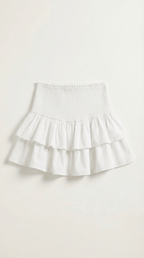 Women Skirt High Waist Mini Ruffled Smocked Waistband - Evergreen Outfits - Women Skirt