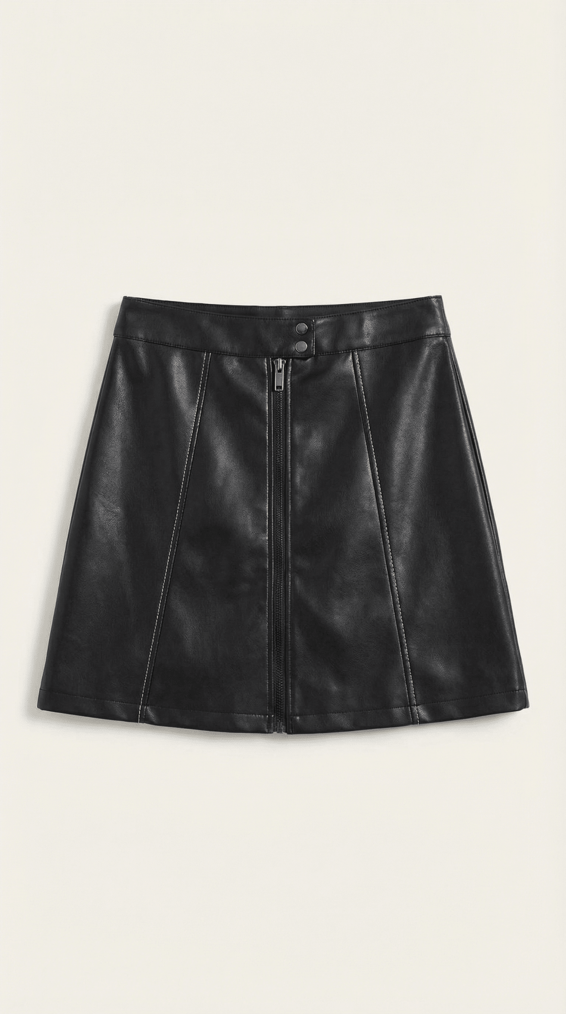 Women Skirt Mini Length High Rise Front Zip Closure - Evergreen Outfits - Women Skirt