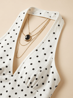 Women Skirt Set Polka Dot Halter Midi Two Piece Outfit - Evergreen Outfits - Women Set