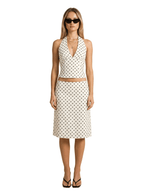 Women Skirt Set Polka Dot Halter Midi Two Piece Outfit - Evergreen Outfits - Women Set