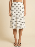Women Skirt Set Polka Dot Halter Midi Two Piece Outfit - Evergreen Outfits - Women Set