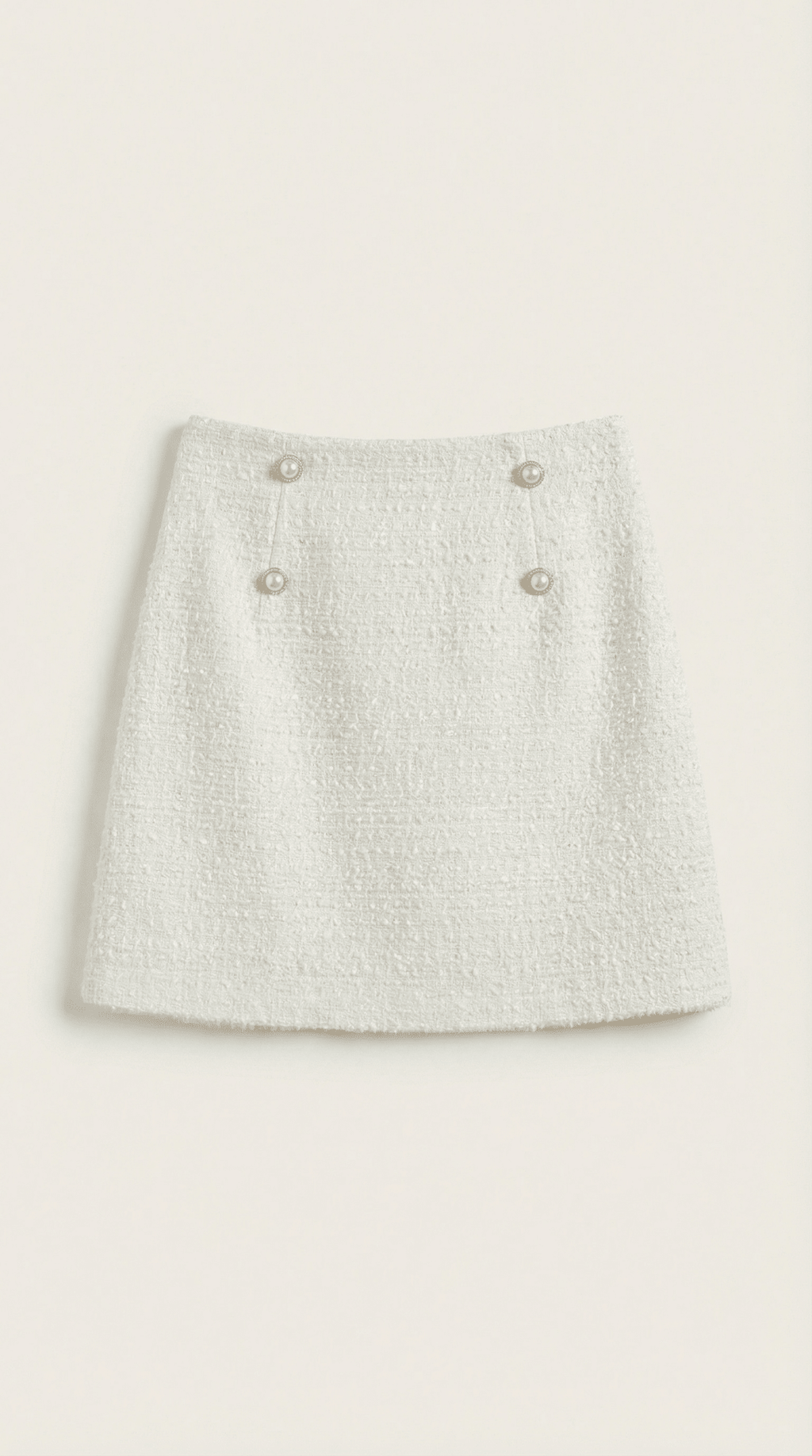Women Skirt Textured High Waist Mini Buttoned Design - Evergreen Outfits - Women Skirt