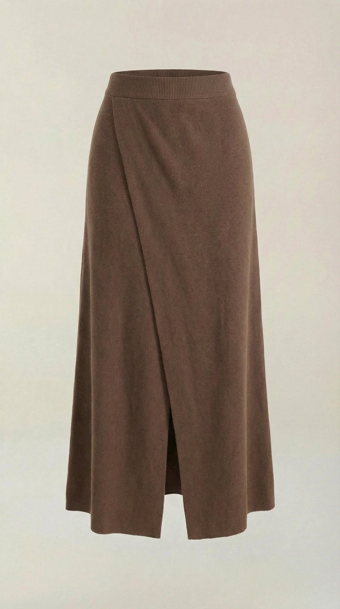 Women Skirt Wrap Closure Midi Length Overlap Design - Evergreen Outfits - Women Skirt
