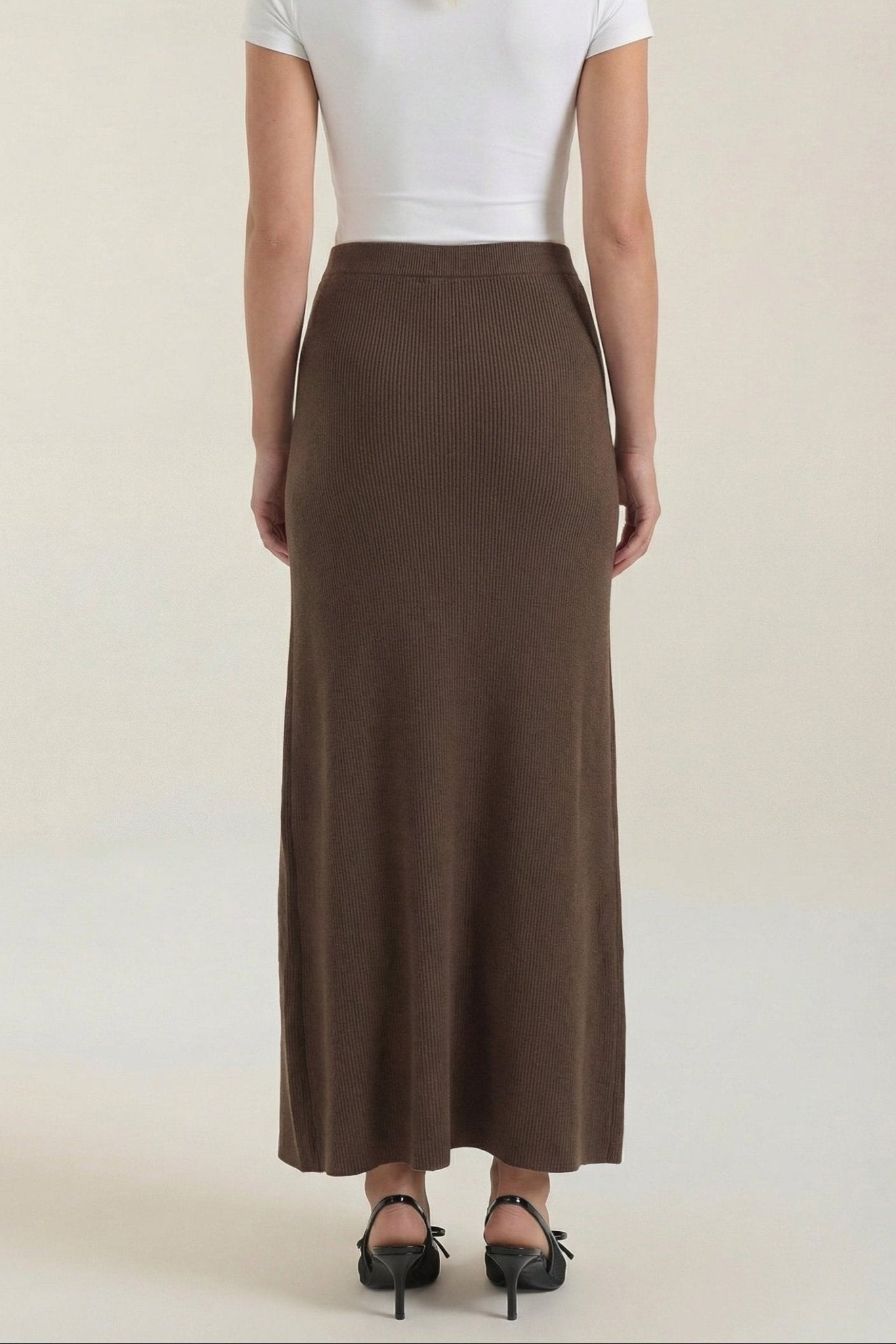 Women Skirt Wrap Closure Midi Length Overlap Design - Evergreen Outfits - Women Skirt