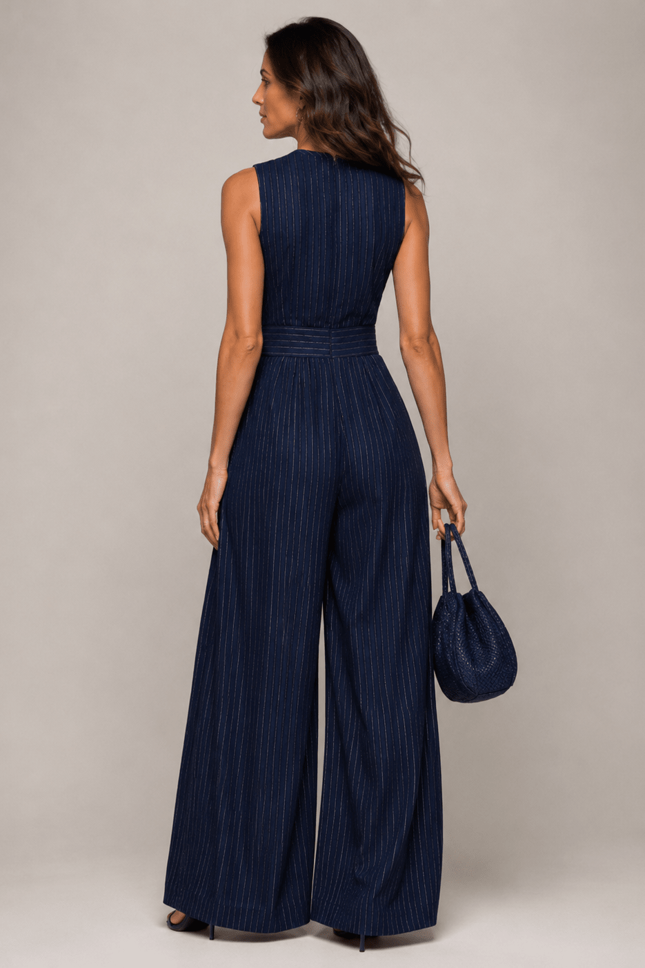Women Suit | Wide Leg Jumpsuit with Wrap Waist Detail - Evergreen Outfits- Suits