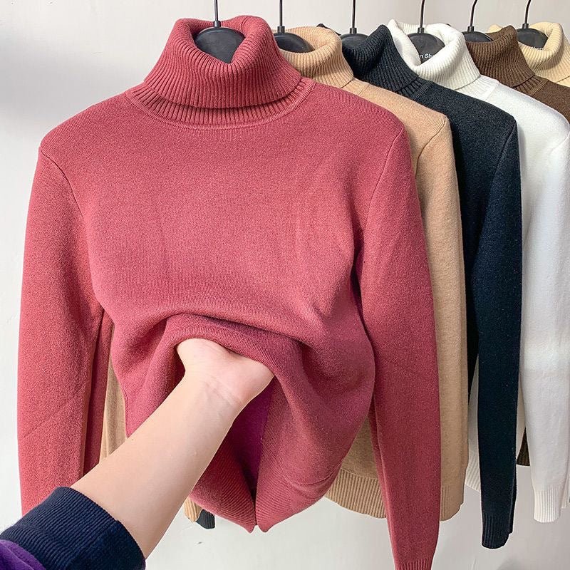 Women Sweater | High Collar Pullover with Internal Lining - Evergreen Outfits- Sweaters