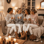 Women Sweater | Loose Fit Round Neck with Ribbed Cuffs - Evergreen Outfits- Sweaters
