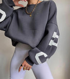 Women Sweater | Oversized Pullover with Long Sleeve Fit - Evergreen Outfits- Sweaters