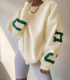 Women Sweater | Oversized Pullover with Long Sleeve Fit - Evergreen Outfits- Sweaters