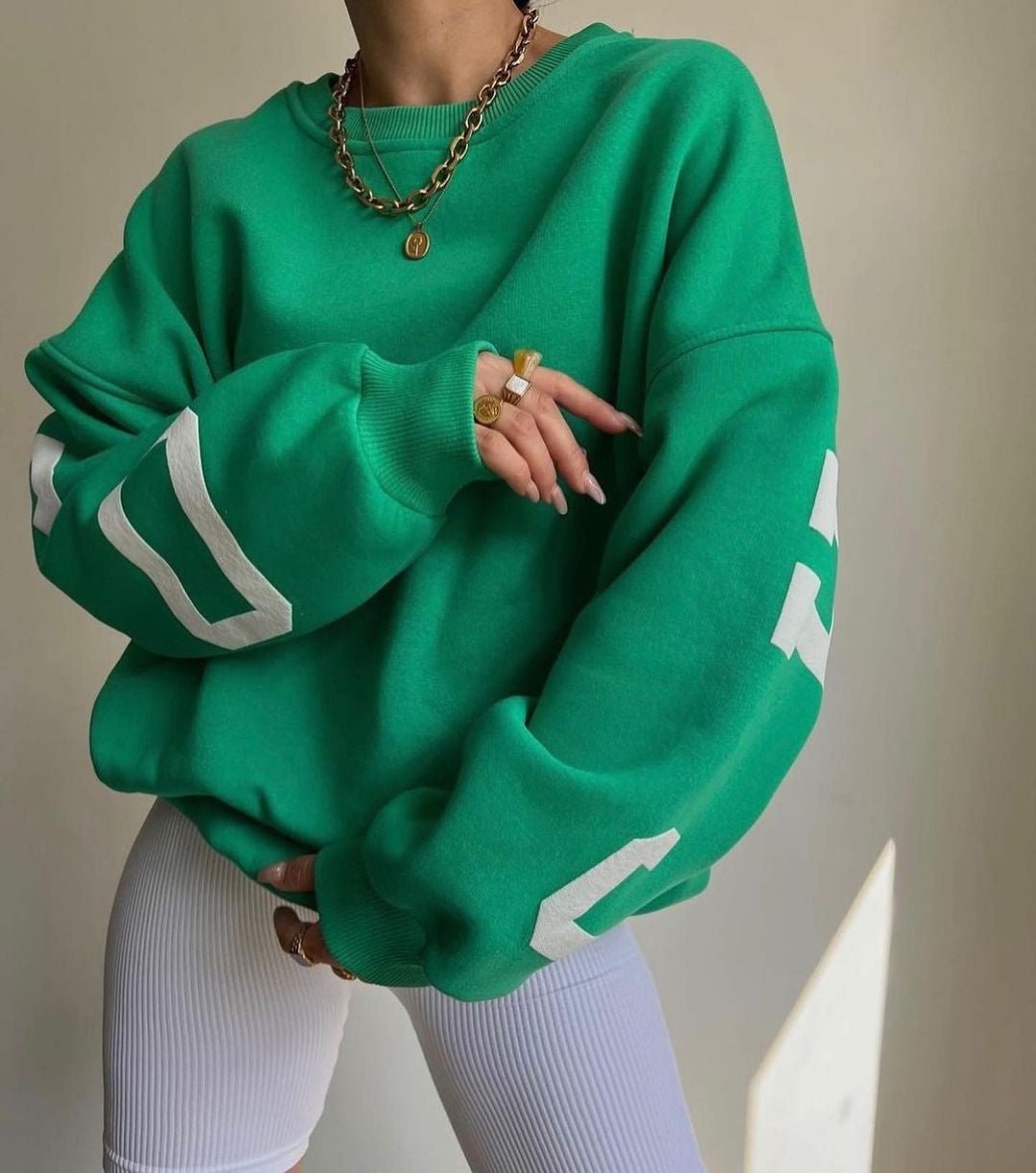 Women Sweater | Oversized Pullover with Long Sleeve Fit - Evergreen Outfits- Sweaters