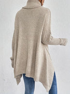 Women Sweater | Oversized Turtleneck with Longline Hem - Evergreen Outfits- Sweaters