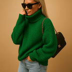 Women Sweater | Relaxed Fit Long Sleeve Pullover Style - Evergreen Outfits- Sweaters