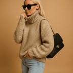 Women Sweater | Relaxed Fit Long Sleeve Pullover Style - Evergreen Outfits- Sweaters