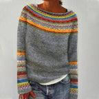 Women Sweater | Relaxed Fit with Boat Neckline Design - Evergreen Outfits- Sweaters