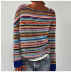 Women Sweater | Relaxed Fit with Boat Neckline Design - Evergreen Outfits- Sweaters