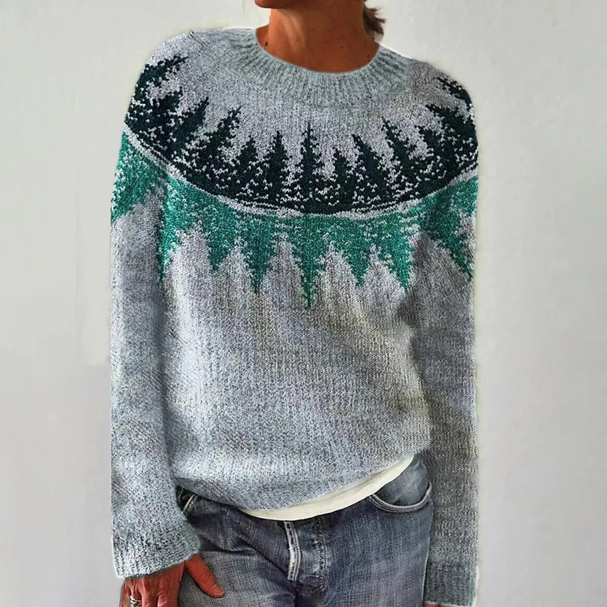 Women Sweater | Relaxed Fit with Boat Neckline Design - Evergreen Outfits- Sweaters