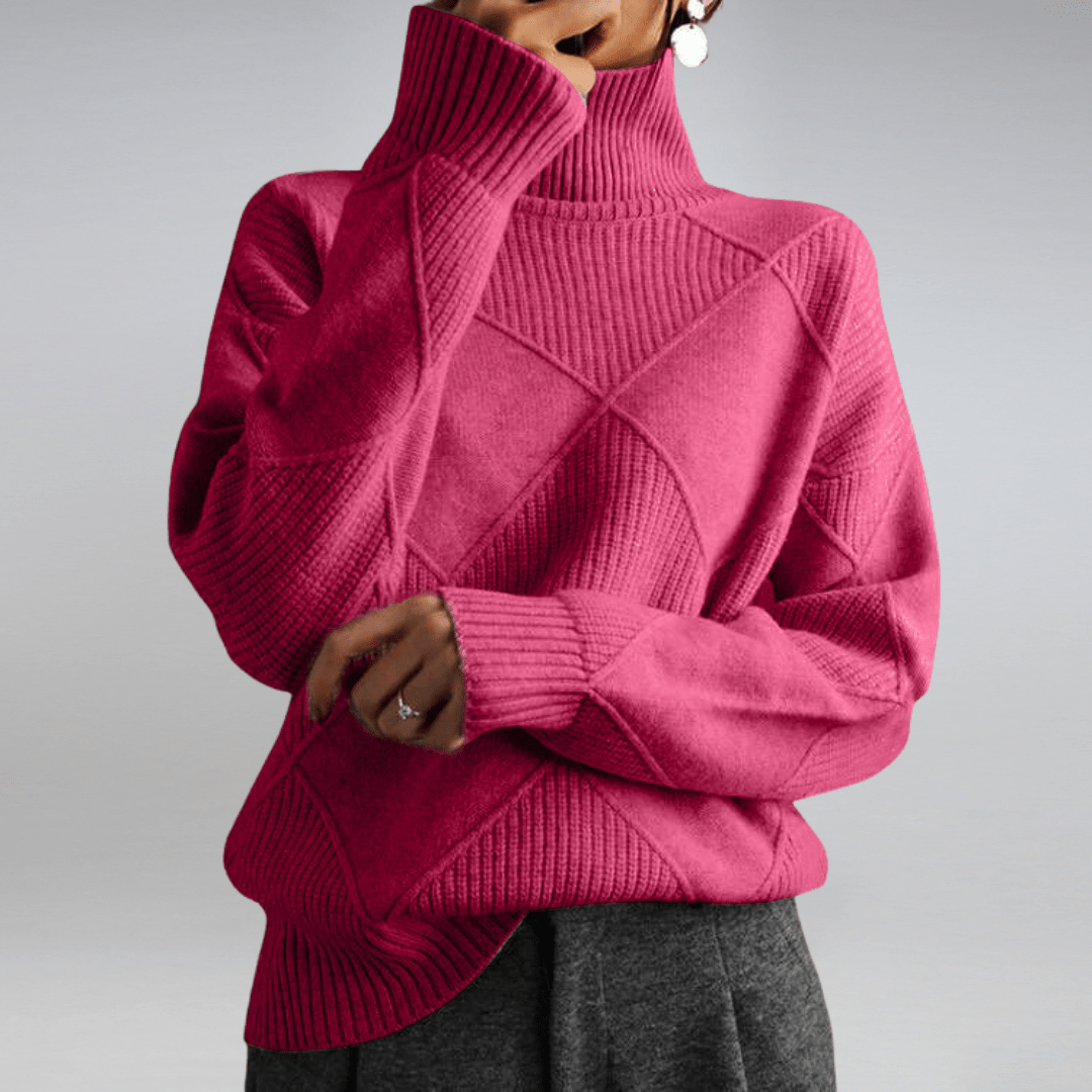 Women Sweater | Ribbed Knit Turtleneck Long Sleeve Fitted - Evergreen Outfits- Sweaters