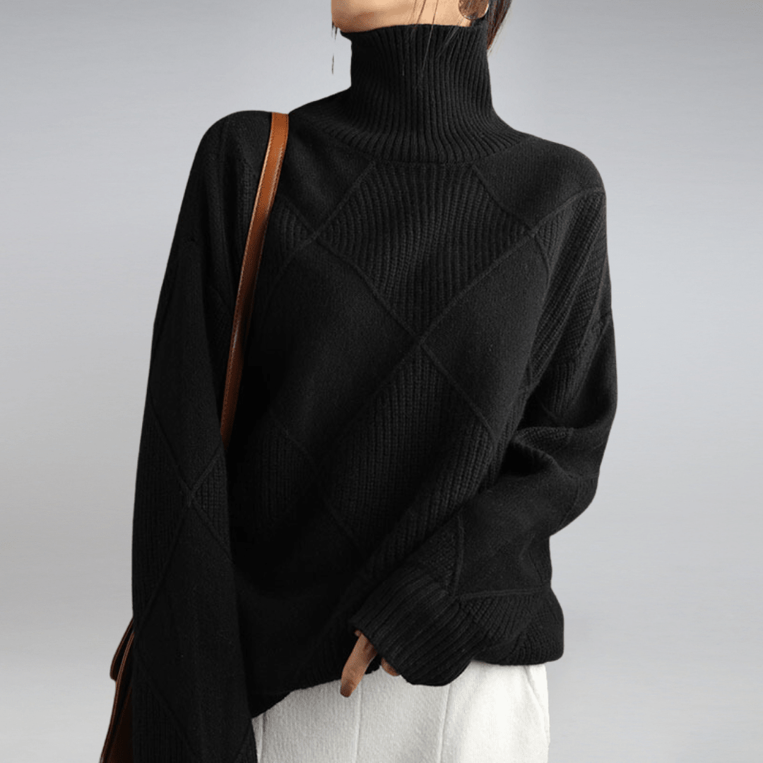 Women Sweater | Ribbed Knit Turtleneck Long Sleeve Fitted - Evergreen Outfits- Sweaters