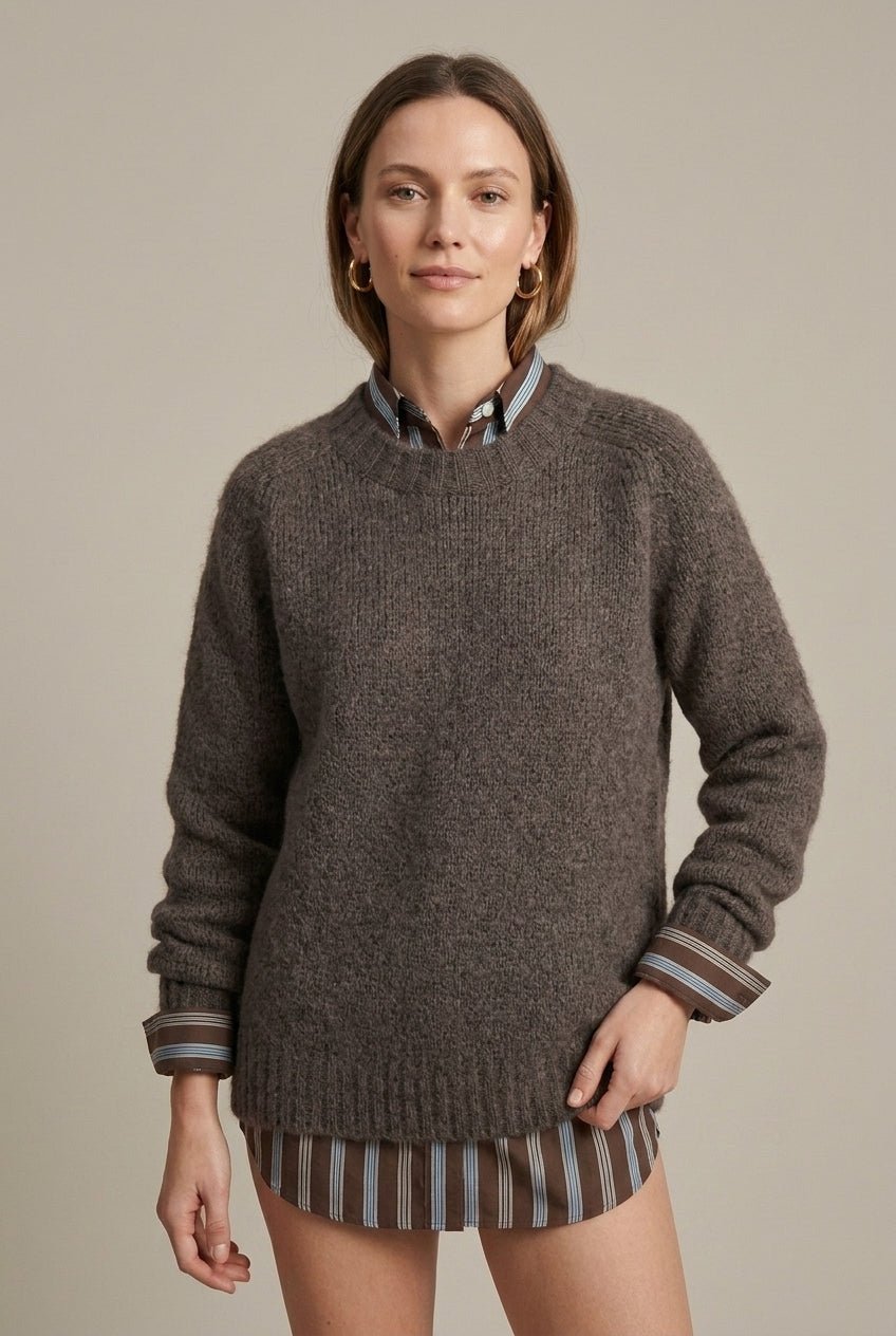 Women Sweater | Ribbed Knit V-Neck Relaxed Fit Style - Evergreen Outfits- Sweaters
