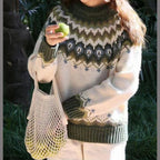 Women Sweater | Round Neck Long Sleeve Knitted Design - Evergreen Outfits- Sweaters