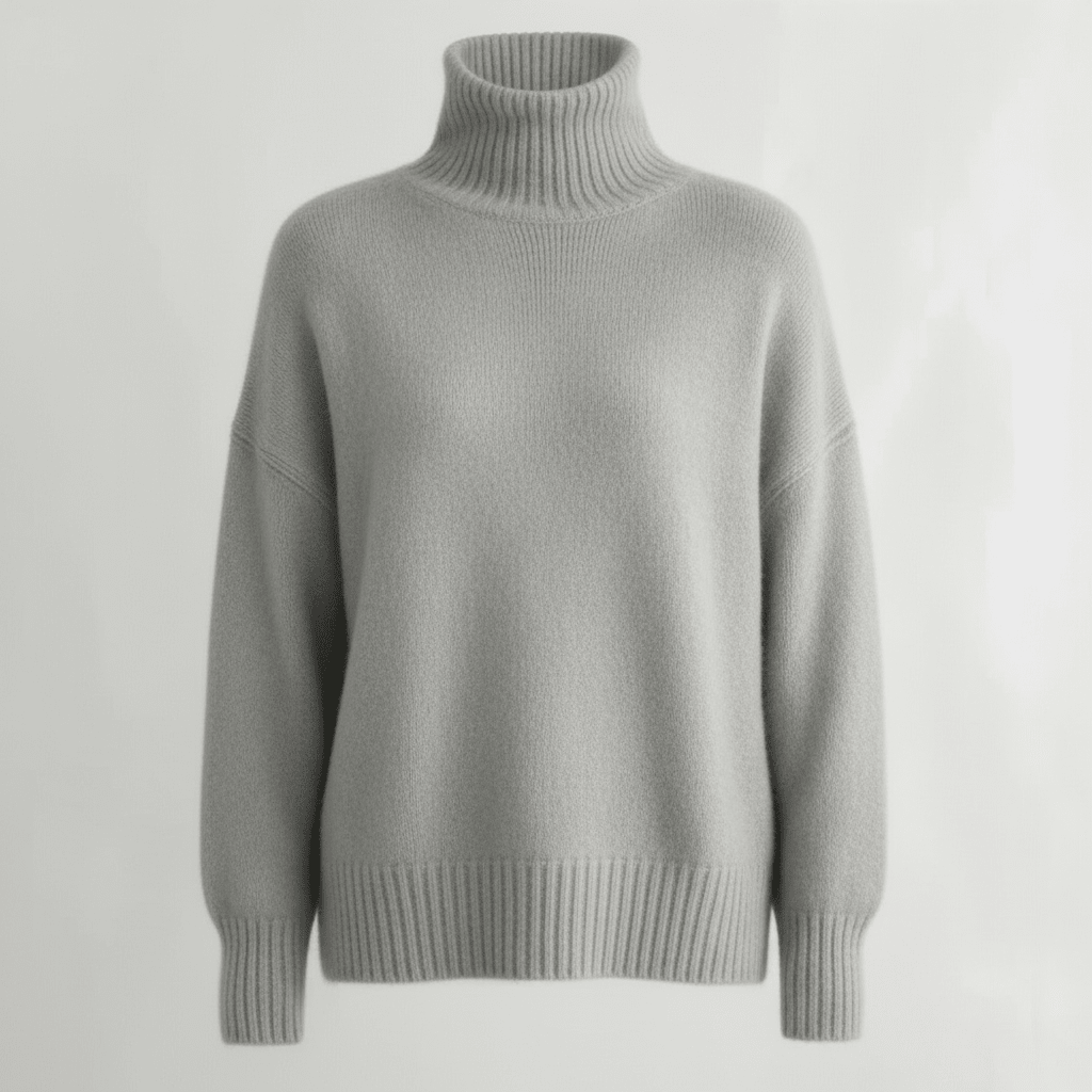 Women Sweater | Turtleneck Pullover with Long Sleeves - Evergreen Outfits- Sweaters