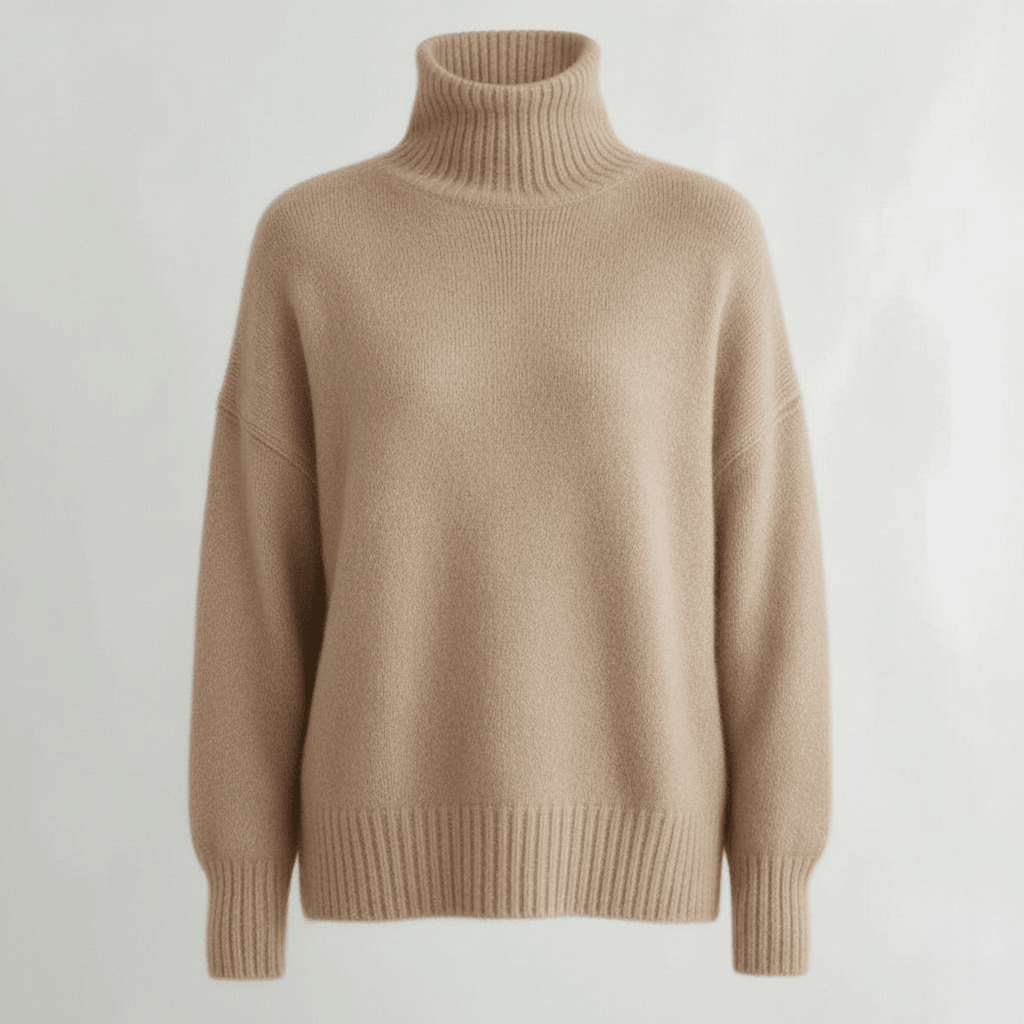 Women Sweater | Turtleneck Pullover with Long Sleeves - Evergreen Outfits- Sweaters