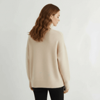 Women Sweater | Turtleneck Pullover with Long Sleeves - Evergreen Outfits- Sweaters
