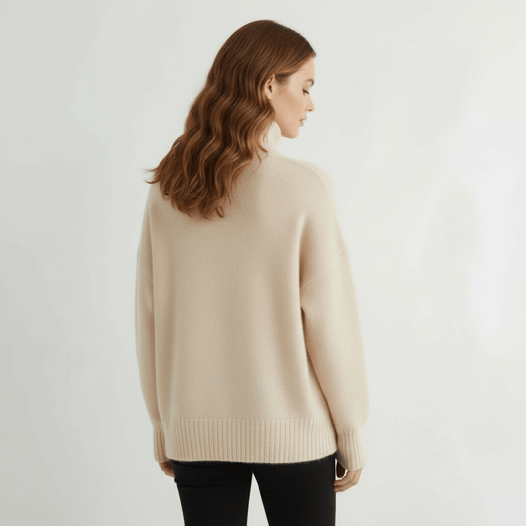 Women Sweater | Turtleneck Pullover with Long Sleeves - Evergreen Outfits- Sweaters