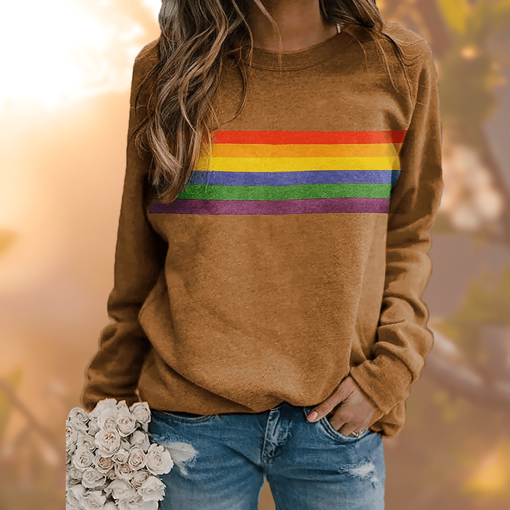 Women Sweatshirt | Crew Neck Pullover with Long Sleeves - Evergreen Outfits- Sweaters