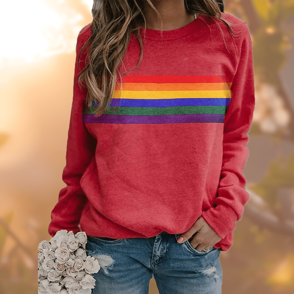 Women Sweatshirt | Crew Neck Pullover with Long Sleeves - Evergreen Outfits- Sweaters