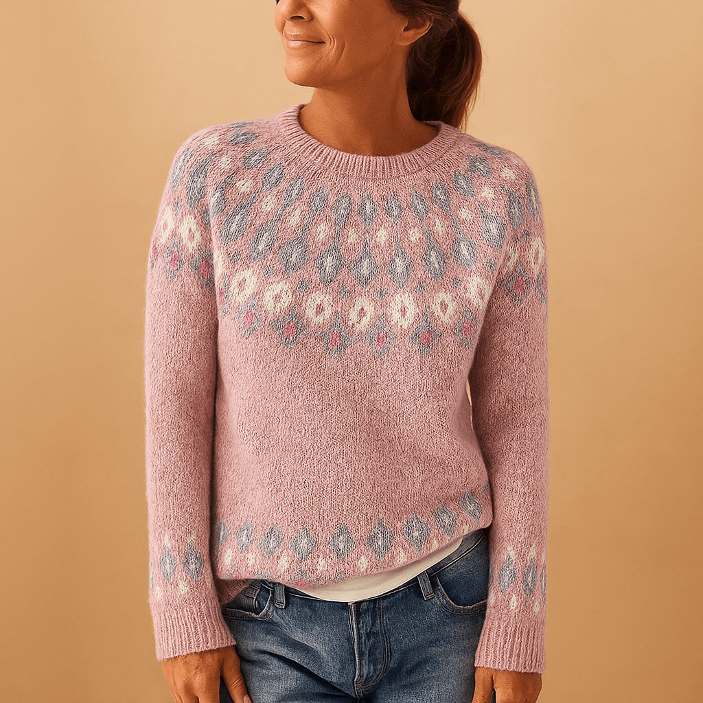 Women Sweatshirt | Relaxed Fit Crew Neck with Ribbed Hem - Evergreen Outfits- Sweaters