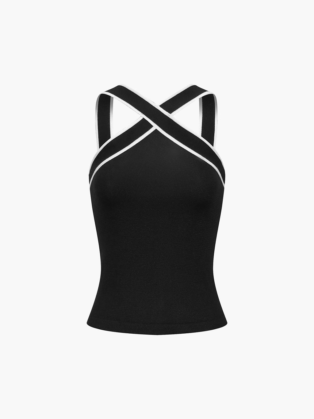 Women Tank Top Halter Neck Cross Strap Back Design - Evergreen Outfits - Women Top