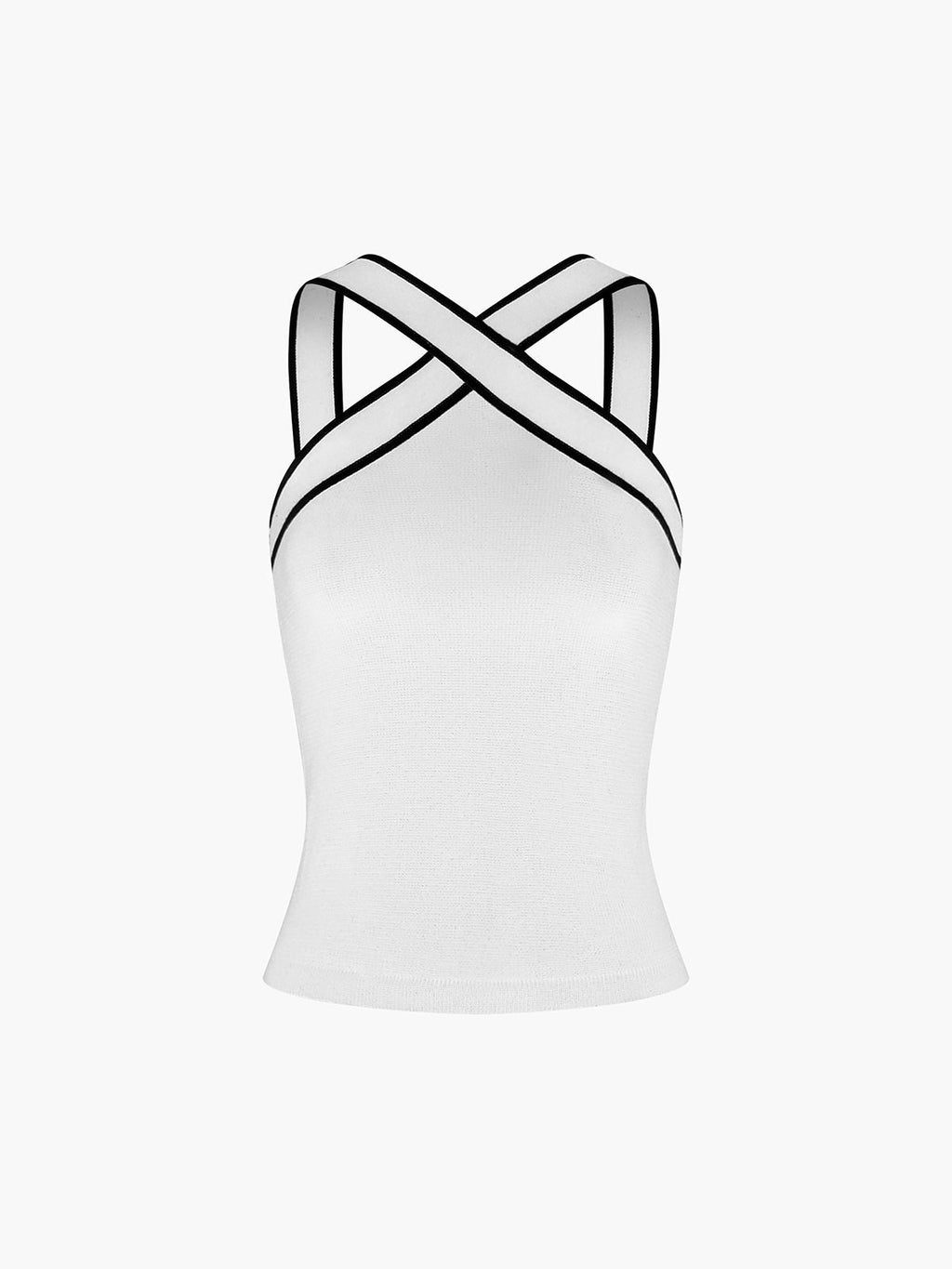 Women Tank Top Halter Neck Cross Strap Back Design - Evergreen Outfits - Women Top