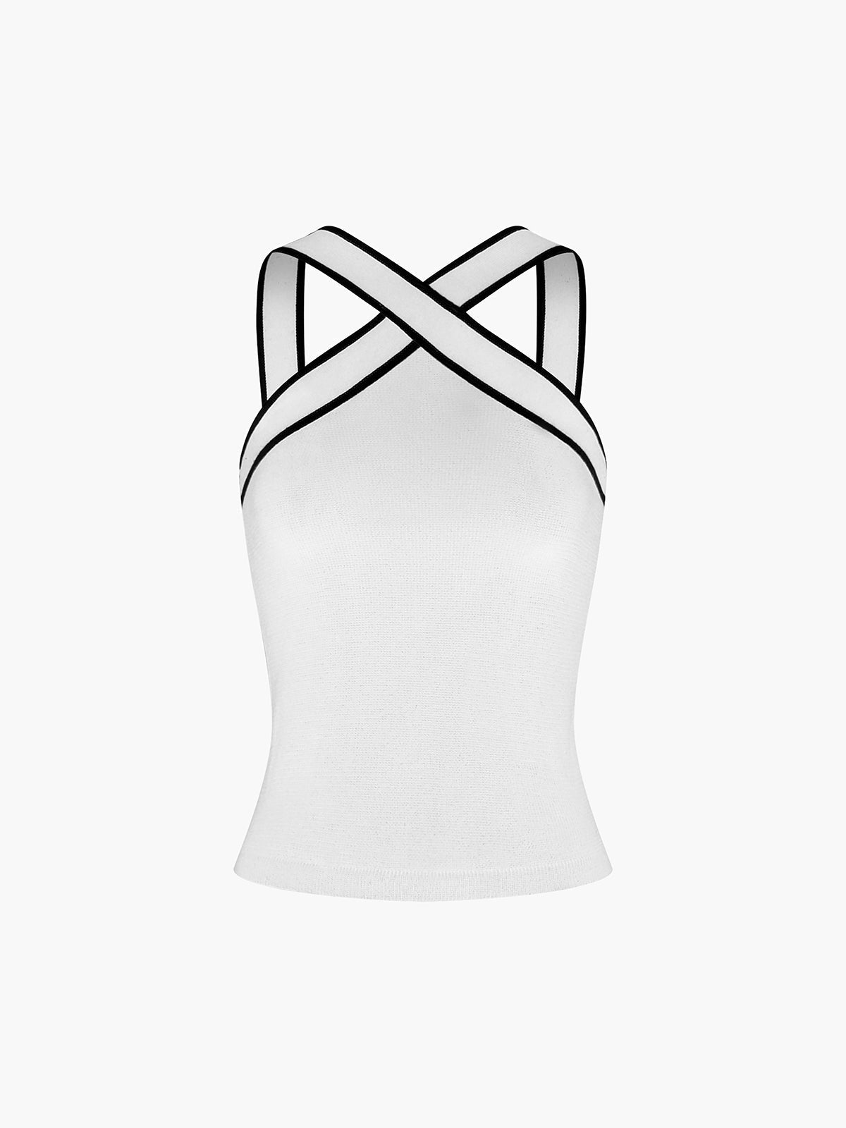 Women Tank Top Halter Neck Cross Strap Back Design - Evergreen Outfits - Women Top
