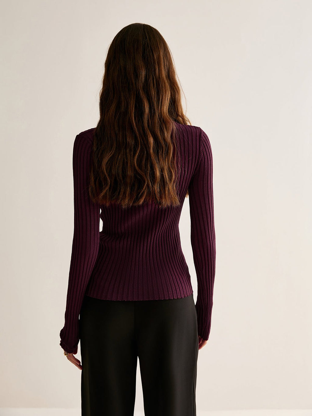 Women Top Textured Long Sleeve Design Casual Fit - Evergreen Outfits - Women Poloshirt