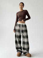 Women Trousers | Wide-Leg Fit with Elasticated Drawstring Waist - Evergreen Outfits- Trousers