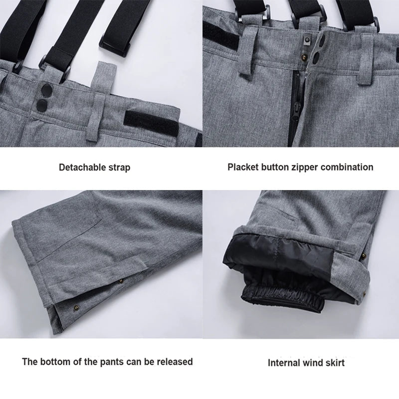 Women Trousers | Wide Leg Straight Fit with Adjustable Suspenders - Evergreen Outfits- Trousers