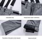 Women Trousers | Wide Leg Straight Fit with Adjustable Suspenders - Evergreen Outfits- Trousers