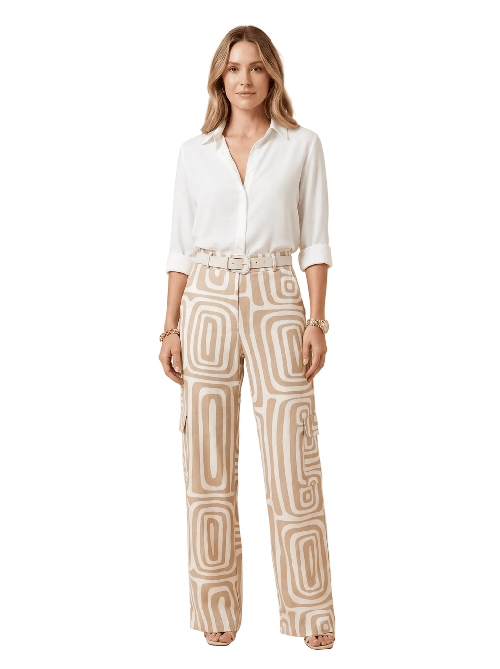 Women Two Piece Set Relaxed Top Elastic Waist Trousers - Evergreen Outfits - Women Set