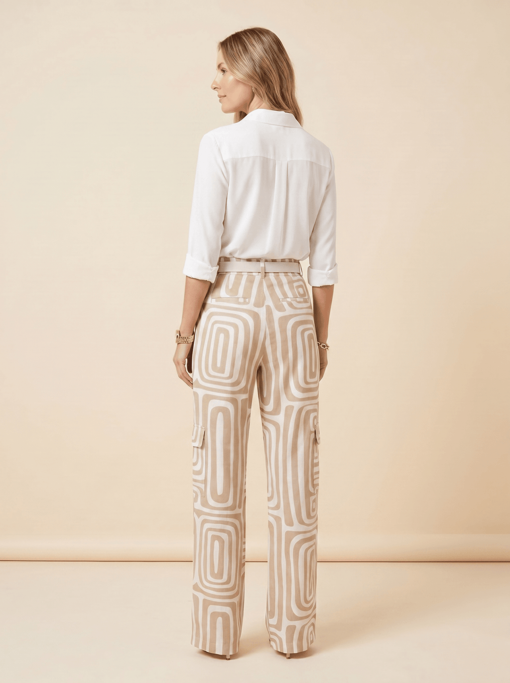 Women Two Piece Set Relaxed Top Elastic Waist Trousers - Evergreen Outfits - Women Set