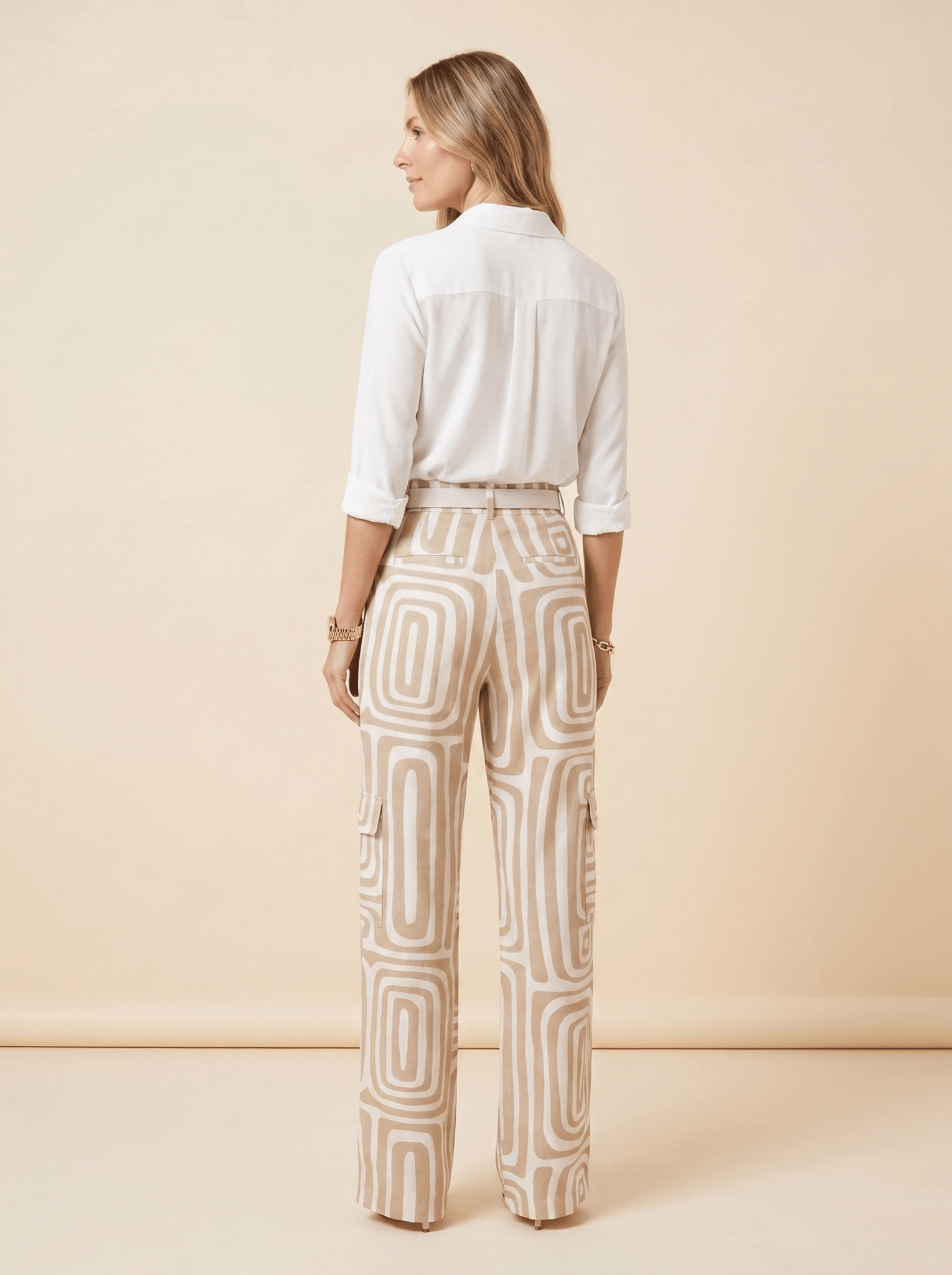 Women Two Piece Set Relaxed Top Elastic Waist Trousers - Evergreen Outfits - Women Set