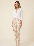 Women Two Piece Set Relaxed Top Elastic Waist Trousers - Evergreen Outfits - Women Set