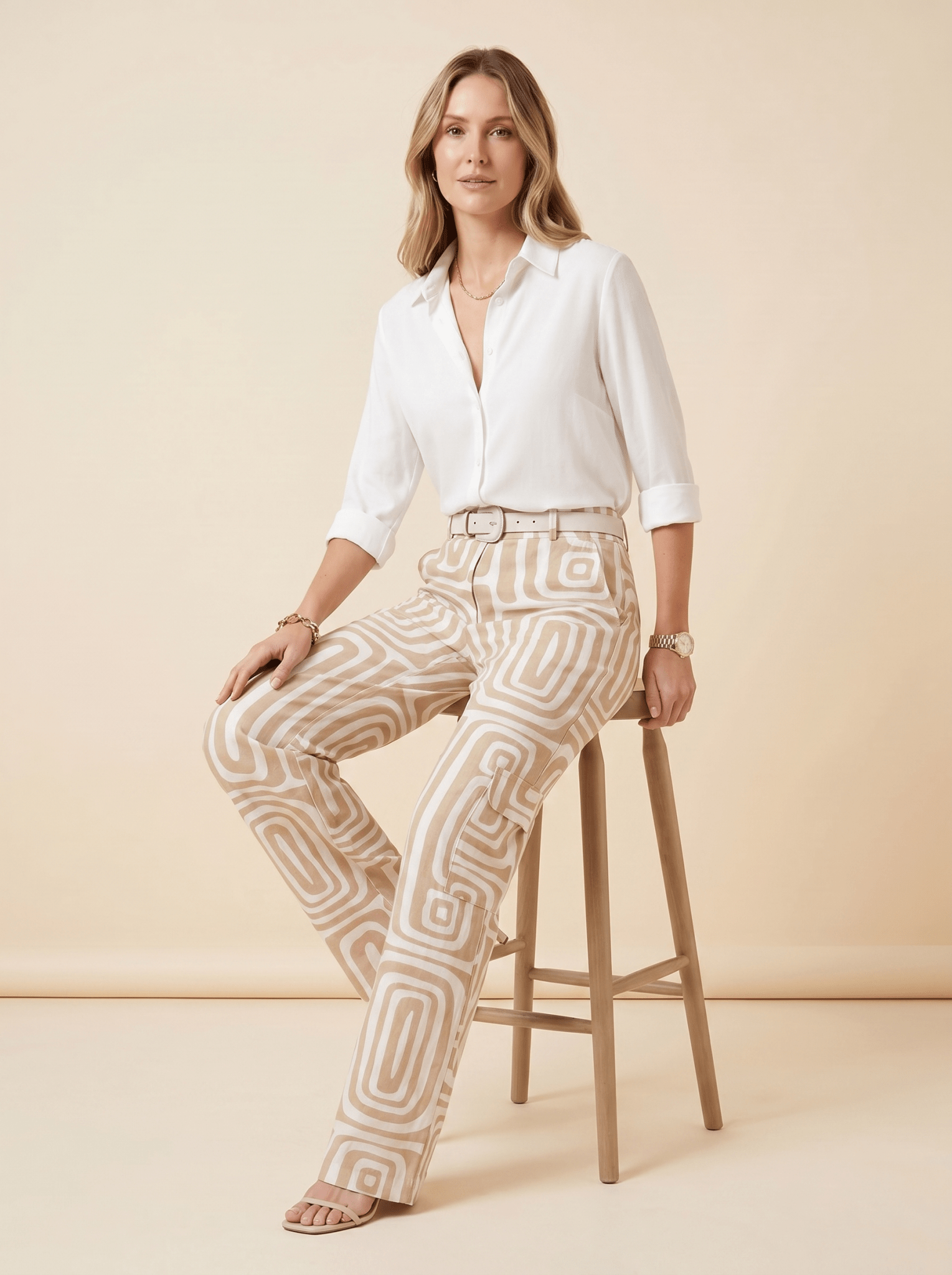 Women Two Piece Set Relaxed Top Elastic Waist Trousers - Evergreen Outfits - Women Set